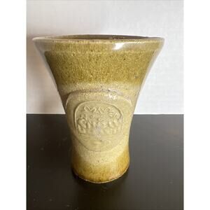 Hand Thrown Studio Art Pottery Coffee Tea Mug Cup Dorf Ulery DGO Co Yellow VTG